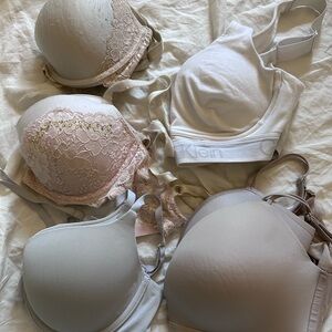 4 Victoria Secret Brad and Calvin Klein Women's White Padded Bralette